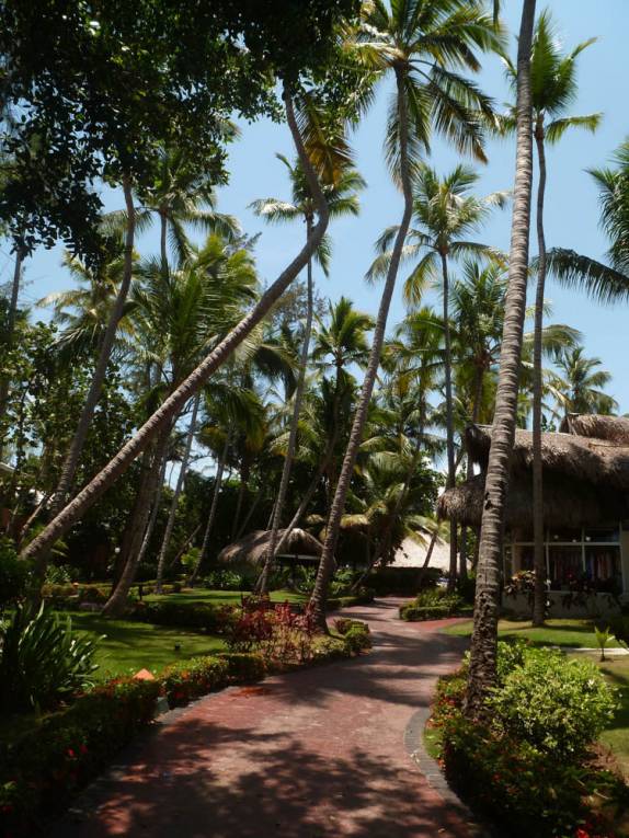 Jardim do nosso hotel em Punta Cana, no litoral da República Dominicana